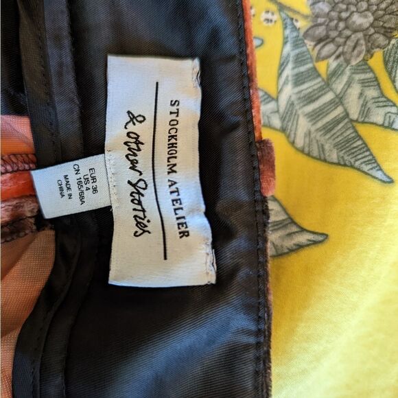 Stockholm atelier orange and black velvet high waist pants sz 4 euc - Picture 3 of 6